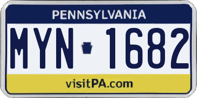 PA license plate MYN1682
