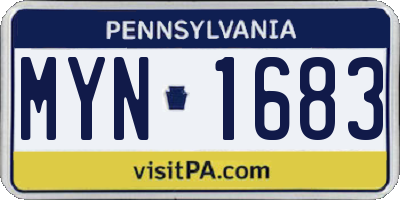 PA license plate MYN1683
