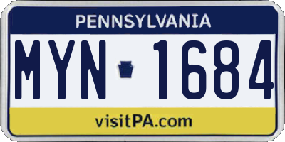 PA license plate MYN1684