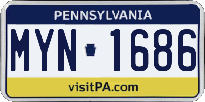 PA license plate MYN1686
