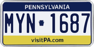 PA license plate MYN1687