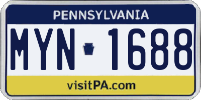 PA license plate MYN1688
