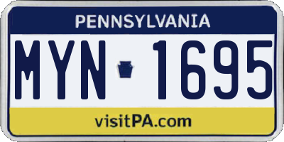 PA license plate MYN1695