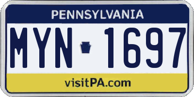 PA license plate MYN1697