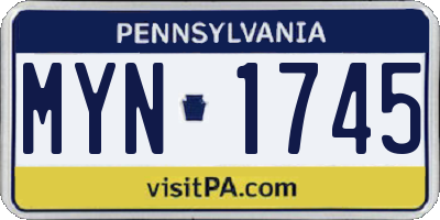 PA license plate MYN1745