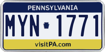 PA license plate MYN1771