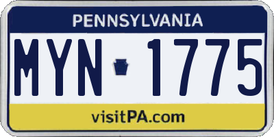 PA license plate MYN1775
