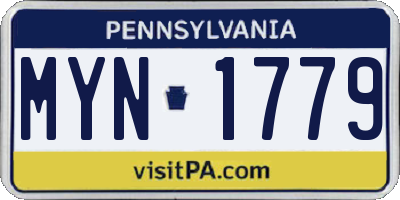 PA license plate MYN1779