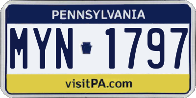 PA license plate MYN1797