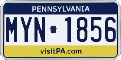 PA license plate MYN1856