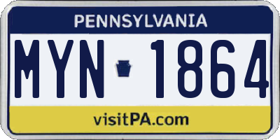 PA license plate MYN1864