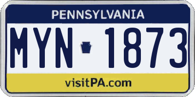 PA license plate MYN1873