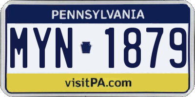 PA license plate MYN1879