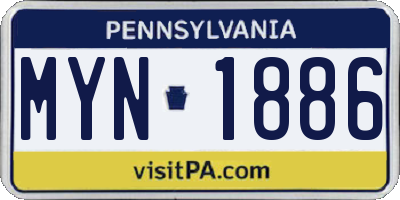 PA license plate MYN1886