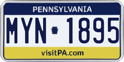 PA license plate MYN1895