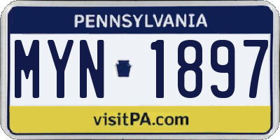 PA license plate MYN1897