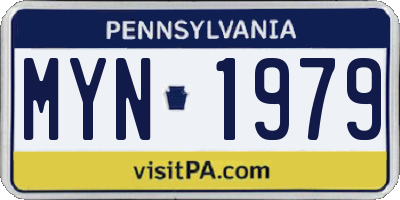 PA license plate MYN1979