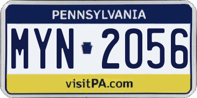 PA license plate MYN2056