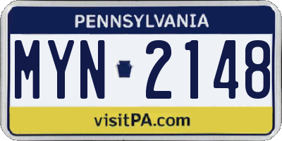 PA license plate MYN2148