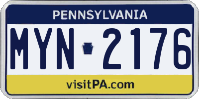PA license plate MYN2176