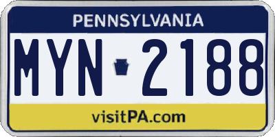 PA license plate MYN2188