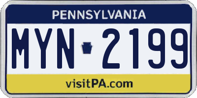 PA license plate MYN2199