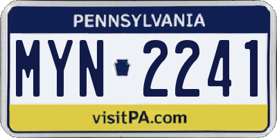 PA license plate MYN2241