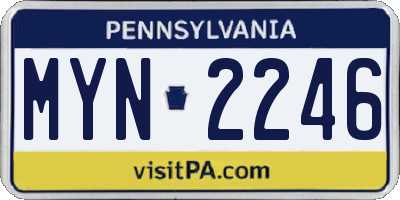 PA license plate MYN2246