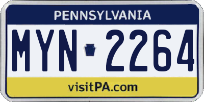 PA license plate MYN2264