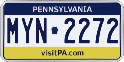 PA license plate MYN2272