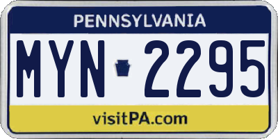PA license plate MYN2295