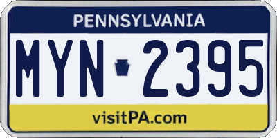 PA license plate MYN2395