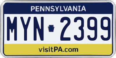 PA license plate MYN2399