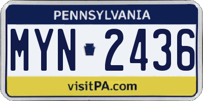 PA license plate MYN2436