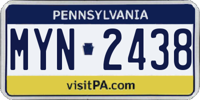 PA license plate MYN2438