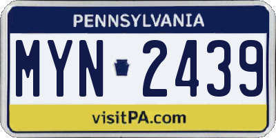 PA license plate MYN2439