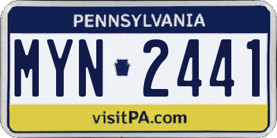 PA license plate MYN2441
