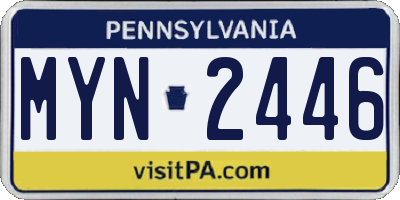 PA license plate MYN2446