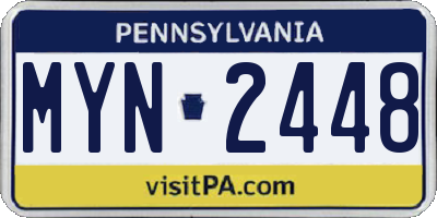 PA license plate MYN2448