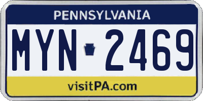 PA license plate MYN2469