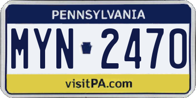 PA license plate MYN2470
