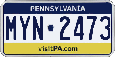 PA license plate MYN2473