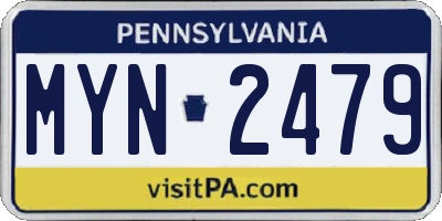 PA license plate MYN2479