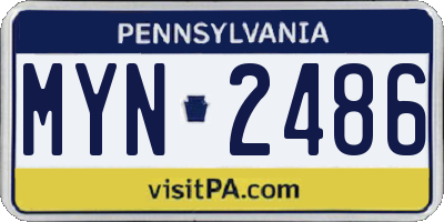 PA license plate MYN2486
