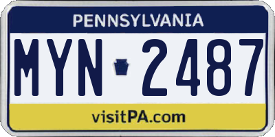 PA license plate MYN2487
