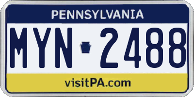 PA license plate MYN2488