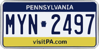 PA license plate MYN2497