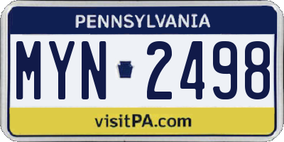 PA license plate MYN2498