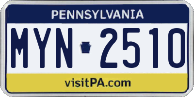 PA license plate MYN2510