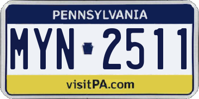 PA license plate MYN2511